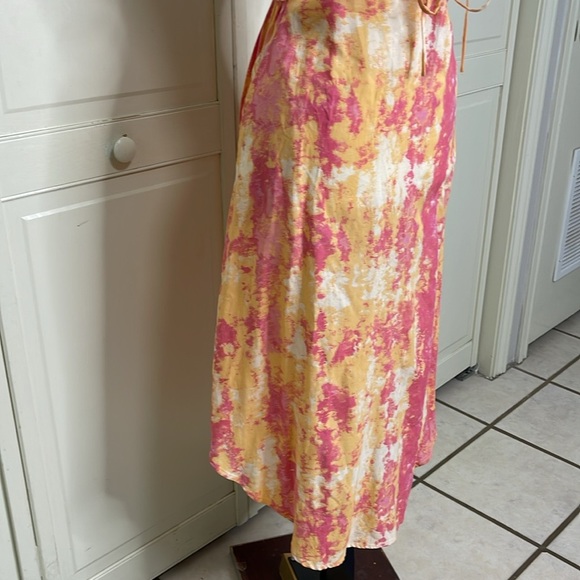 Sincerely Jules Womens Tie Dye Orange/Pink Spaghetti Strap Sundress Size Medium - Picture 3 of 14